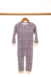 Gingham Cherries long romper – front