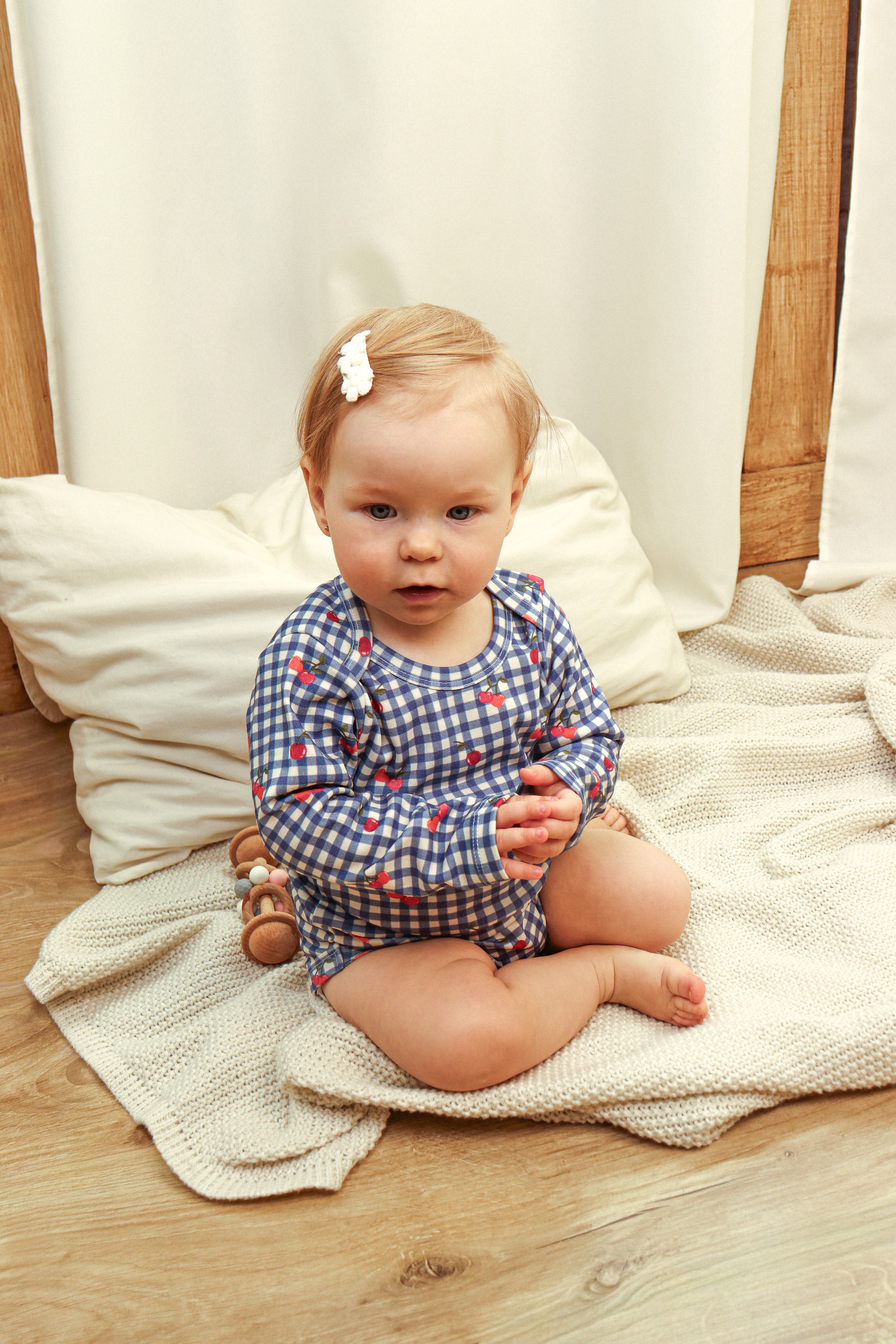 Romper met Gingham Cherries