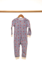 Gingham Cherries long romper – back
